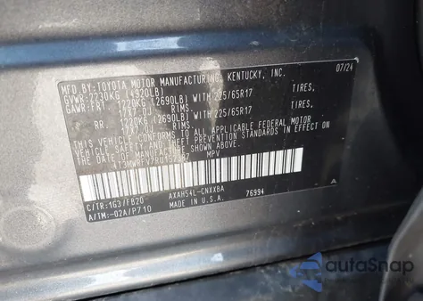 2024 Toyota Rav4 Hybrid Le из США, поврежденный, VIN 4T3MWRFV7RU152387